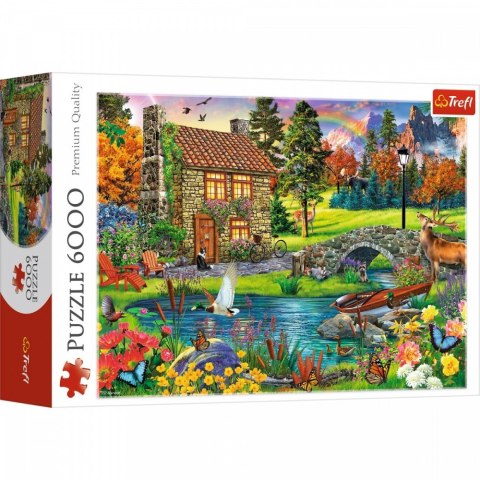 Puzzle 6000 elementów Chatka w górach Trefl