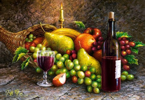 Puzzle 1000 elementów Wino i owoce Castor