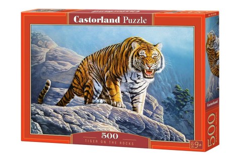 Puzzle 500 elementów Tygrys na skałach Castor