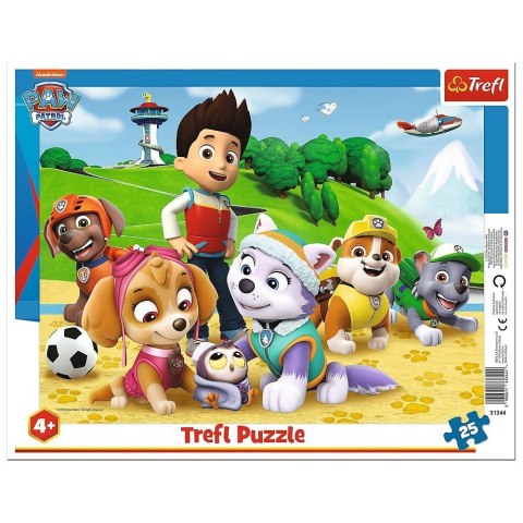 Puzzle ramkowe 25 elementów Psi Patrol na tropie Trefl