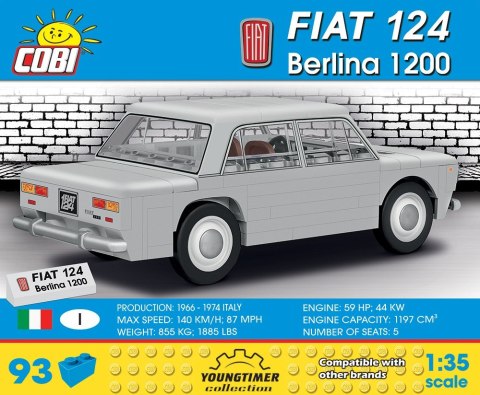 Kocki Youngtimer Fiat 124 Berl ina 1200 93 elementów Cobi Klocki