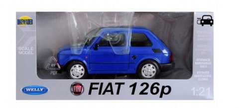 Pojazd Fiat 126P niebieski 1:21 Dromader