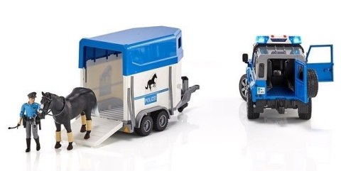 Pojazd Land Rover Defender Policja z przyczepą BRUDER