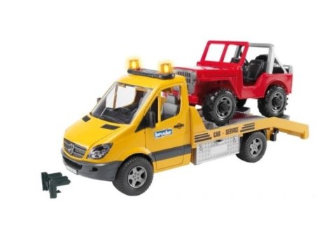 Pojazd MB Sprinter pomoc drogowa Jeep i sygnalizacja BRUDER