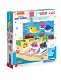 Puzzle 2x20 elementów Super kolor Baby Shark Clementoni
