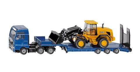 Ciężarówka MAN z lawetą i ładowarką kołową JCB Siku