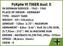 Klocki Historical Collection WWII 800 elementów Panzerkampfwagen VI Tiger Ausf.E Cobi Klocki