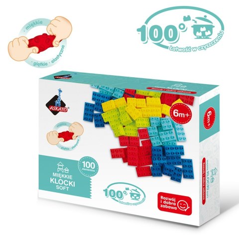 Klocki miękkie dla maluchów 100 elementów ASKATO