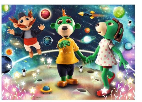 Puzzle 100 elementów Glitter Trefliki wśród gwiazd Trefl