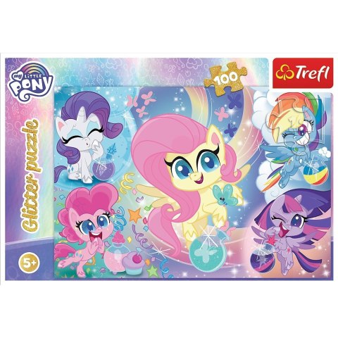Puzzle 100 elementów Glitter Błyszczące kucyki Pony Trefl