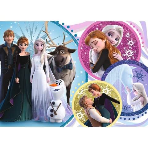 Puzzle 100 elementĂłw Glitter W blasku miĹoĹci Frozen 2 Trefl