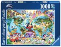 Puzzle 1000 elementów Mapa z postaciaciami Disneya Ravensburger Polska