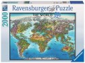 Puzzle 2000 elementów Mapa świata Ravensburger Polska