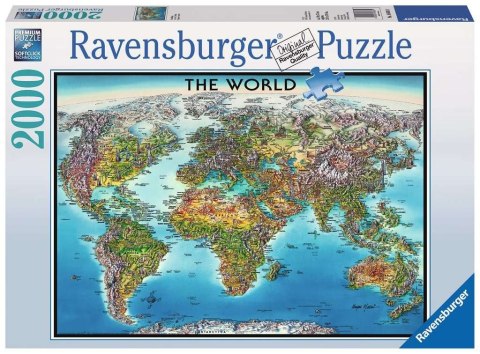 Puzzle 2000 elementów Mapa świata Ravensburger Polska
