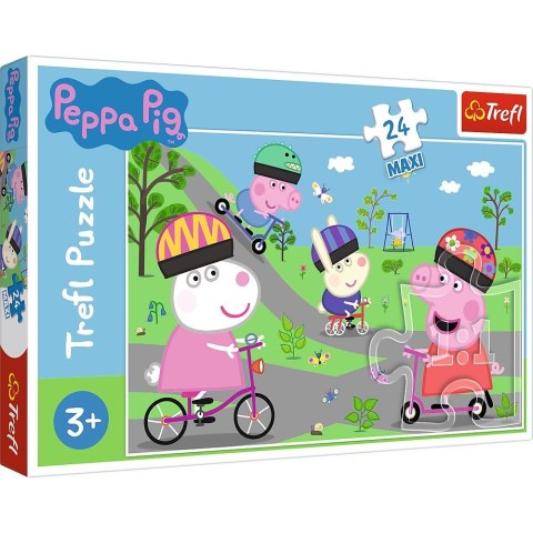 Puzzle 24 elementy Maxi Aktywny dzień Świnka Peppa Trefl