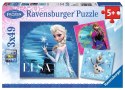 Puzzle 3x49 elementów Kraina Lodu Elsa Anna i Olaf Ravensburger Polska