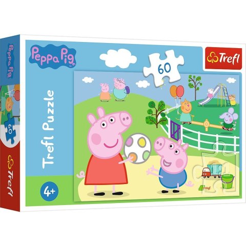 Puzzle 60 elementĂłw Zabawy w gronie przyjaciĂłĹ Peppa Pig Trefl