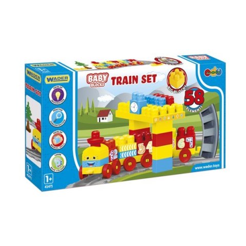 Baby Blocks Kolejka 2,24 m 58 elementów Wader