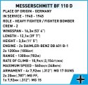 Klocki 422 elementy Messerschmitt Bf 110D Cobi Klocki