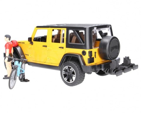 Jeep Wrangler Rubicon z rowerem i figurką BRUDER