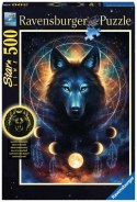 Puzzle 500 elementów Wilk i księżyce Ravensburger Polska