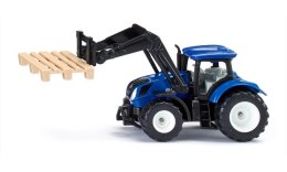 Traktor z widłami i paletami New Holland Siku