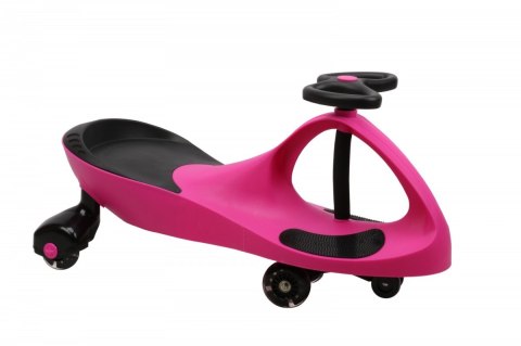 Jeździk Grawitacyjny Swing Car model 8097 Kauczukowe Koła LED róż-czarny Hot Hit