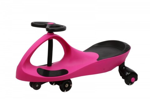 Jeździk Grawitacyjny Swing Car model 8097 Kauczukowe Koła LED róż-czarny Hot Hit