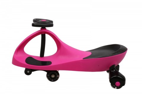 Jeździk Grawitacyjny Swing Car model 8097 Kauczukowe Koła LED róż-czarny Hot Hit