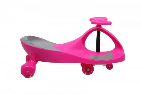 Jeździk Grawitacyjny Swing Car model 8097 Kauczukowe Koła LED róż-szary Hot Hit