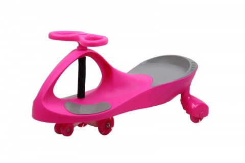 Jeździk Grawitacyjny Swing Car model 8097 Kauczukowe Koła LED róż-szary Hot Hit