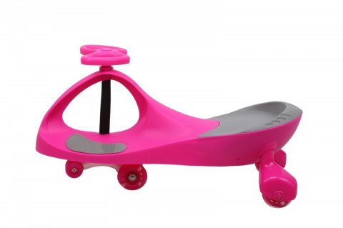 Jeździk Grawitacyjny Swing Car model 8097 Kauczukowe Koła LED róż-szary Hot Hit