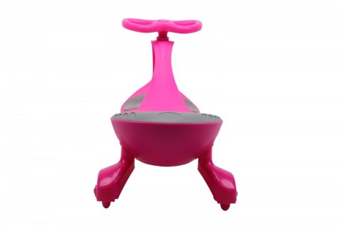 Jeździk Grawitacyjny Swing Car model 8097 Kauczukowe Koła LED róż-szary Hot Hit