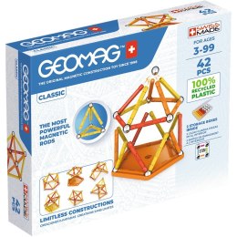 Klocki magnetyczne Classic Recycled 42 elementy pomarańczowe Geomag