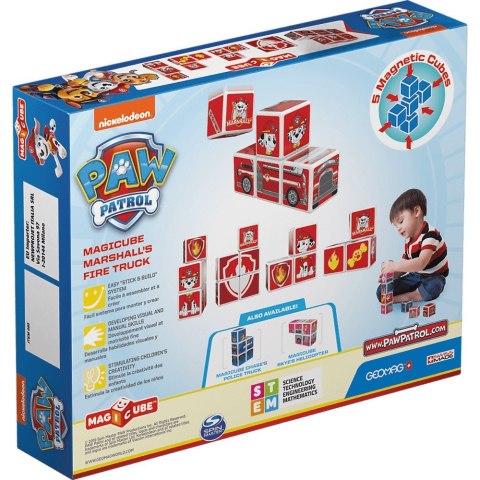 Klocki magnetyczne MagiCube Psi Patrol - Pojazd Marshall Geomag