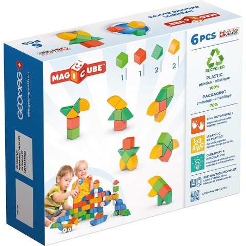 Klocki magnetyczne Magicube 3 Shapes Recycled Starter Set 6 elementów Geomag