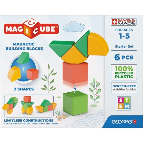 Klocki magnetyczne Magicube 3 Shapes Recycled Starter Set 6 elementów Geomag