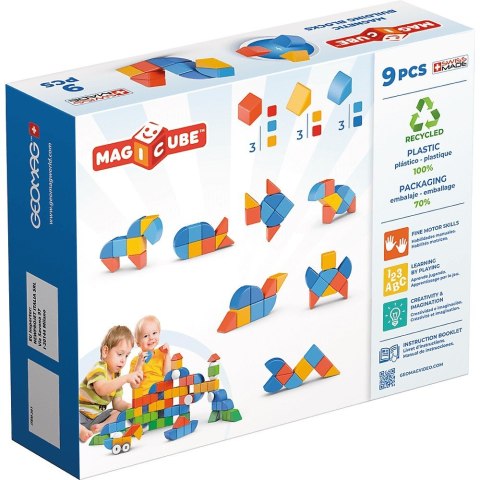 Klocki magnetyczne Magicube 3 Shapes Recycled Zwierzęta 9 elementów Geomag