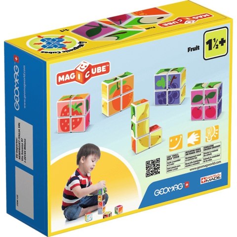 Klocki magnetyczne Magicube Printed Owoce + Karty Geomag