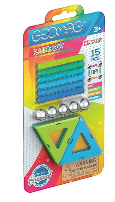 Klocki magnetyczne Rainbow panels Cold Blister 15 elementów Geomag