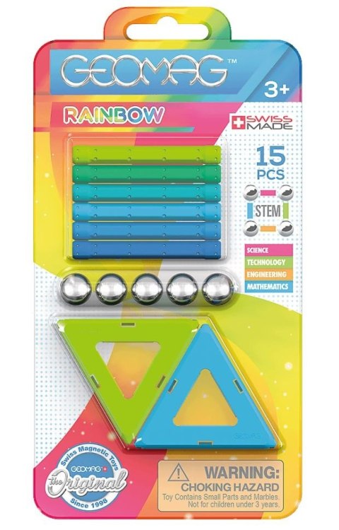 Klocki magnetyczne Rainbow panels Cold Blister 15 elementów Geomag