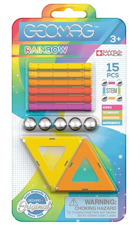 Klocki magnetyczne Rainbow panels Warm Blister 15 elementów Geomag