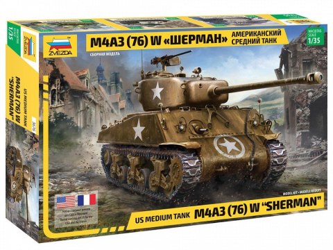 Model plastikowy Czołg M4A3 76mm Sherman 1/35 Zvezda