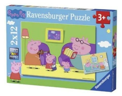 Puzzle 2x12 elementów Świnka Peppa Ravensburger Polska
