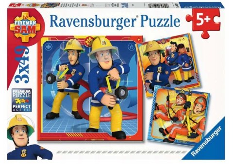 Puzzle 3x49 elementów Strażak Sam na ratunek Ravensburger Polska