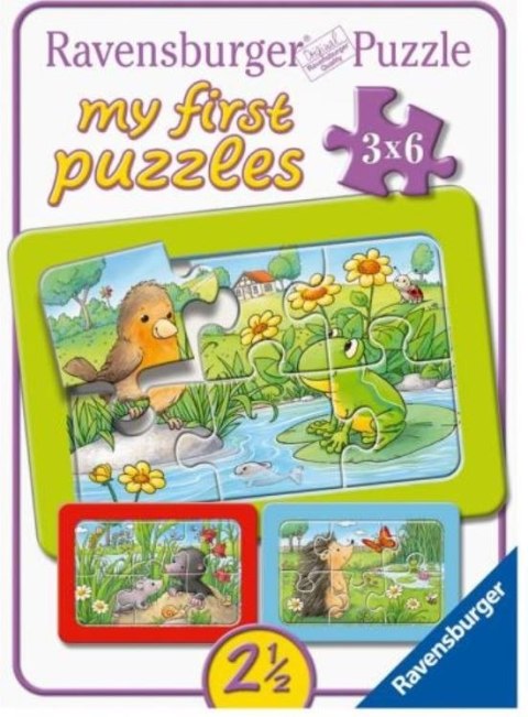 Puzzle 3x6 elementów Małe zwięrzeta domowe Ravensburger Polska