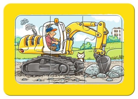 Puzzle 3x6 elementów Traktor, koparka i ciężarówka Ravensburger Polska