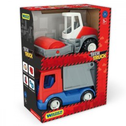 Tech Truck Śmieciarka i walec w kartonie Wader