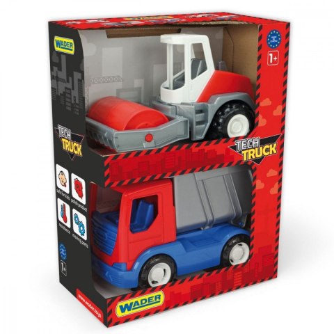 Tech Truck Wywrotka i walec w kartonie Wader