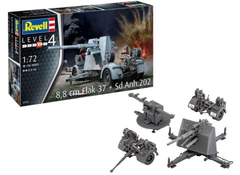 Model plastikowy Pojazd 1/72 8,8CM Flak 37+SD.ANH.202 Revell